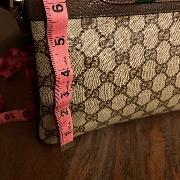 AUTHENTIC GUCCI VINTAGE CROSSBODY SHERRY LINE BROWN PVC - Picture 9 of 10